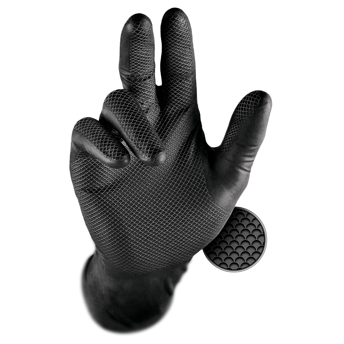 Grippaz - 246 - Disposable Nitrile Gloves - Black - Carton of 500 (10 Boxes)