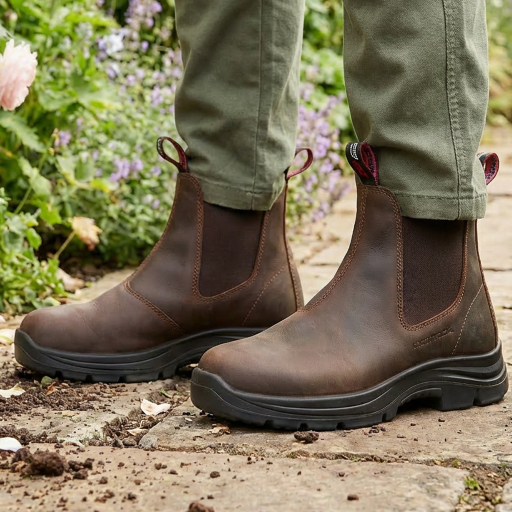Perf - Country Dealer - Water Resistant Leather Soft Toe Dealer Boots - Brown