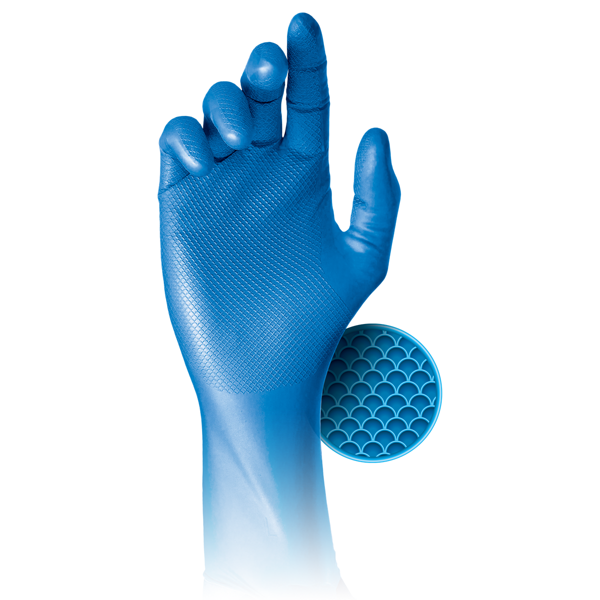 Grippaz - 306 - Disposable Nitrile Gloves - Blue - Carton of 500 (10 Boxes)