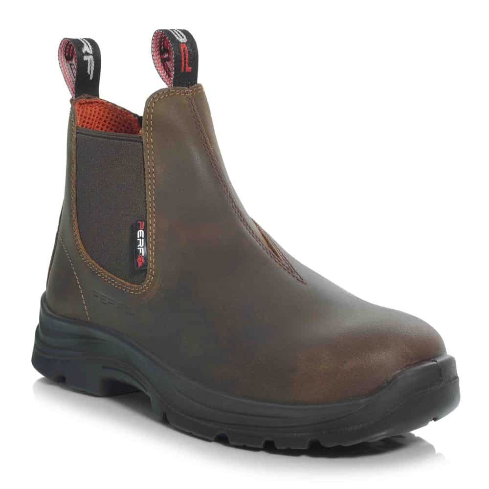 Perf - Brandon Pro - Water Resistant Leather Safety Dealer Boots - Brown