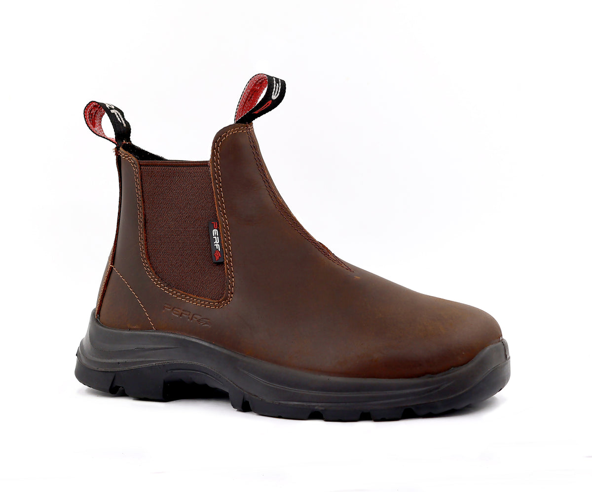 Perf - Country Dealer - Water Resistant Leather Soft Toe Dealer Boots - Brown