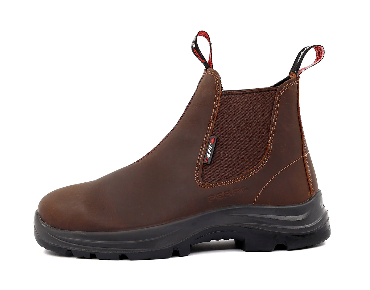 Perf - Country Dealer - Water Resistant Leather Soft Toe Dealer Boots - Brown