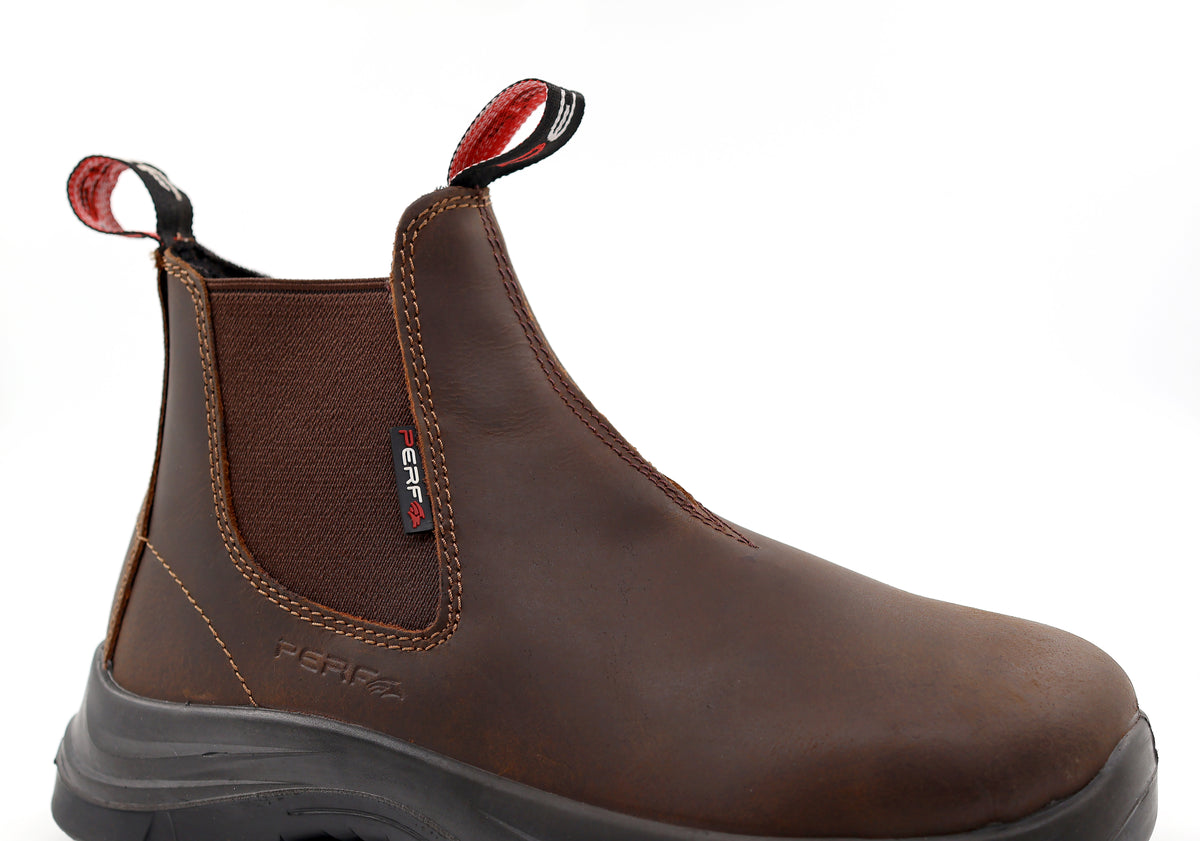 Perf - Country Dealer - Water Resistant Leather Soft Toe Dealer Boots - Brown