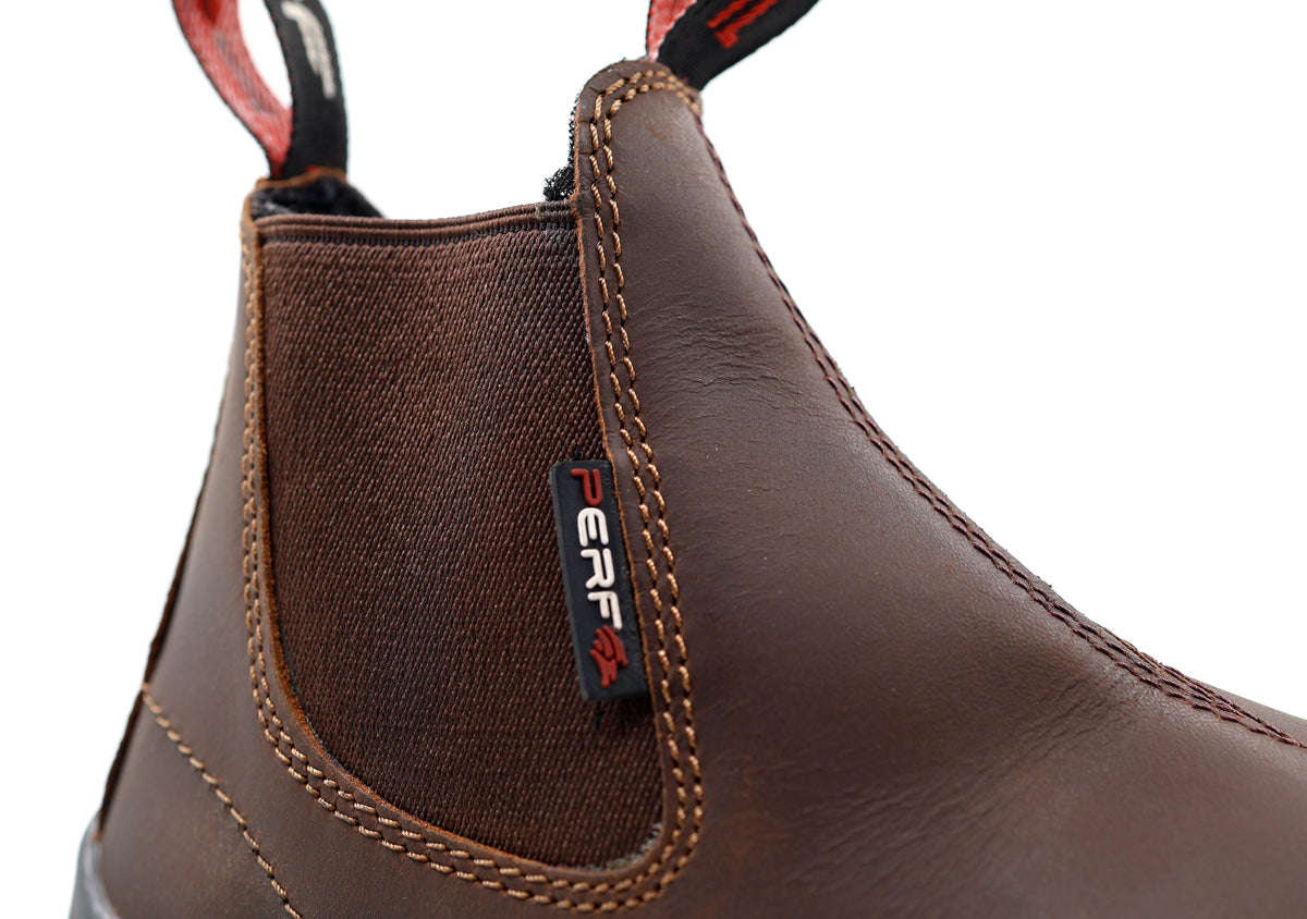 Perf - CountryK - Kids Water Resistant Leather Soft Toe Dealer Boots - Brown