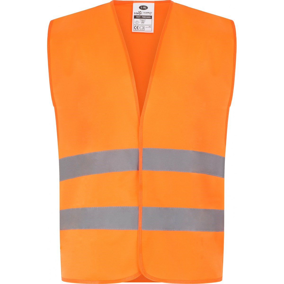 Traega - TWC02G - Two Band Hi-Vis Waistcoat - Orange - Retail Single