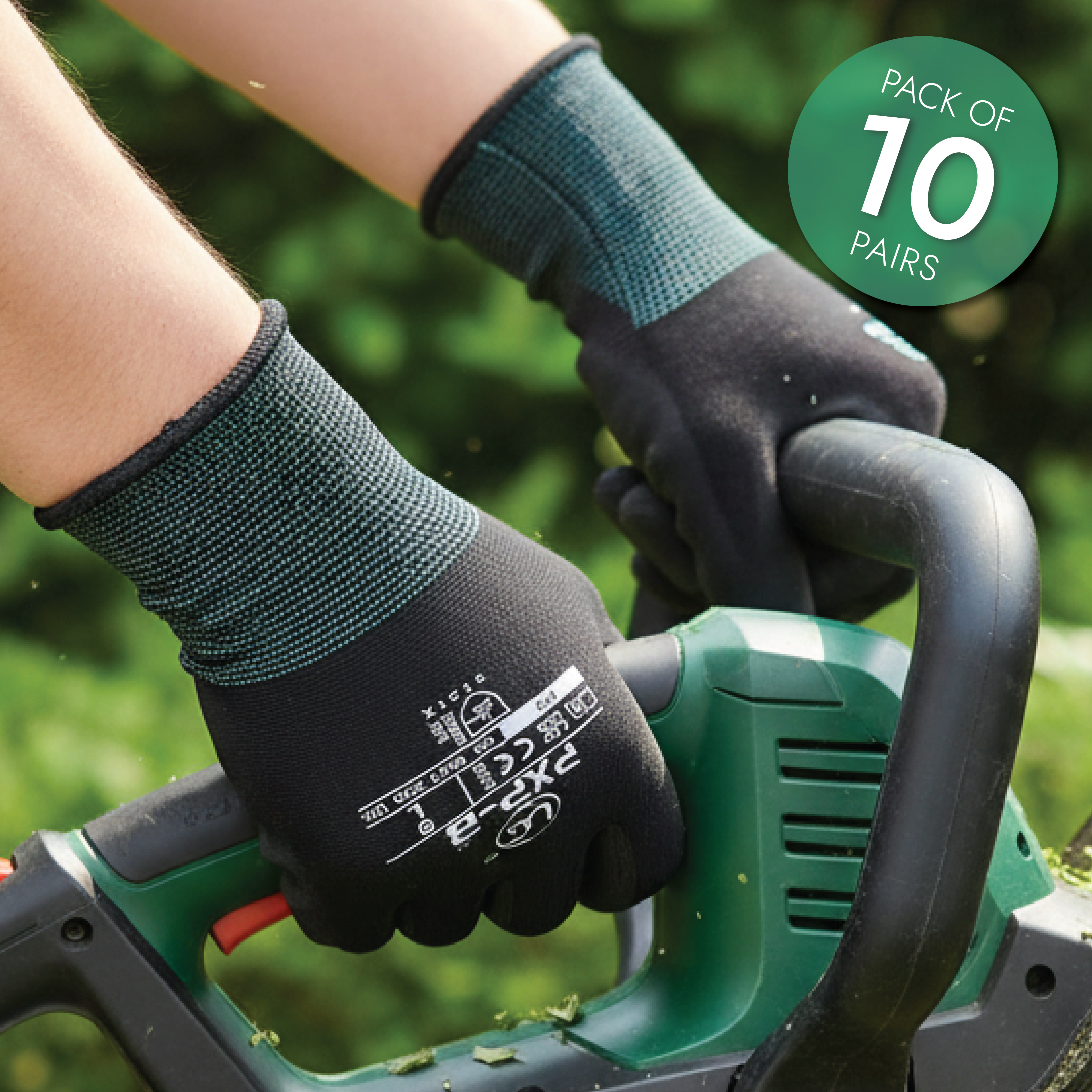 UCI - PXP-B - PU Palm Polyester Gloves - Black - Pack of 10