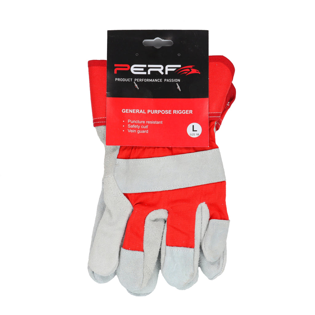 Perf - Nix - Standard Rigger Gloves - Red/Grey - Retail Pair