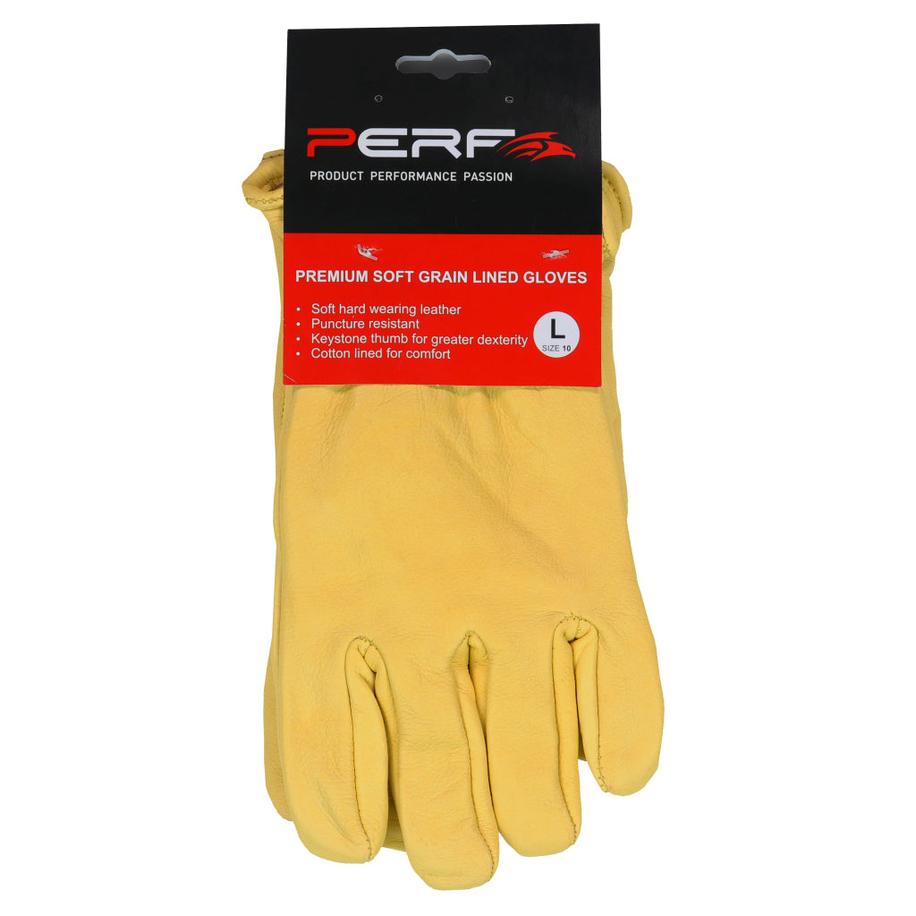 Perf - Atlas - Superior Soft Grain Lined Drivers Gloves - Gold - Retail Pair