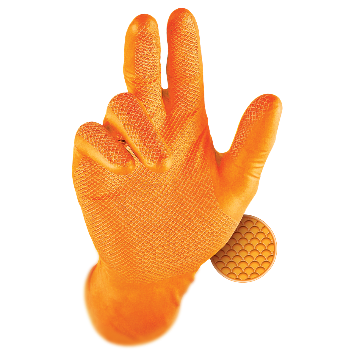 Grippaz - 246 - Disposable Nitrile Gloves - Orange - Carton of 500 (10 Boxes)