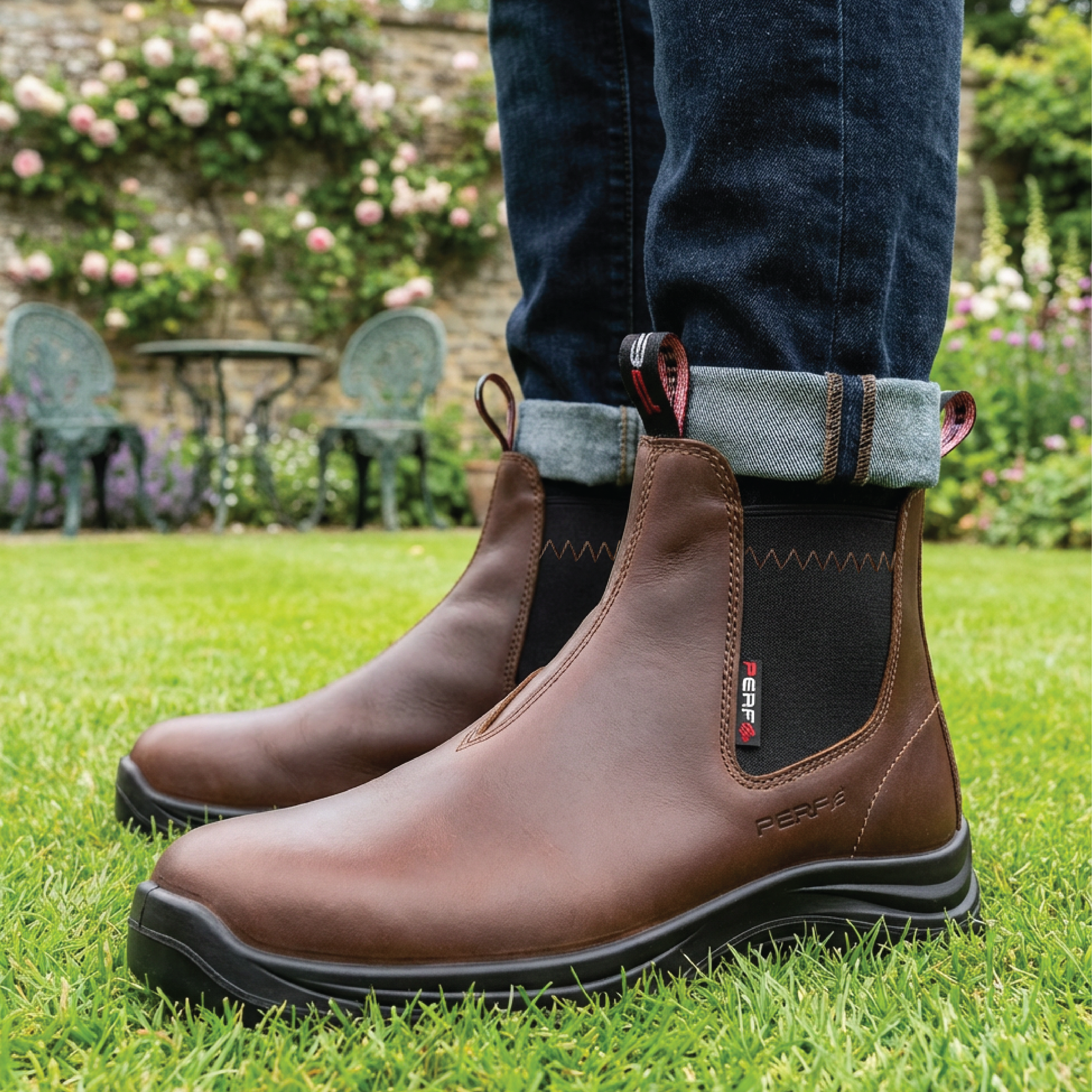 Perf - Country Aqua Dealer - Waterproof Leather Soft Toe Dealer Boots - Brown