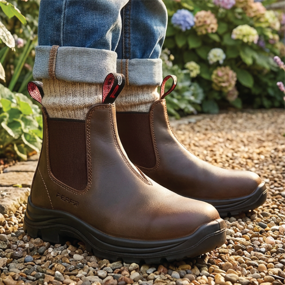 Perf - CountryK - Kids Water Resistant Leather Soft Toe Dealer Boots - Brown