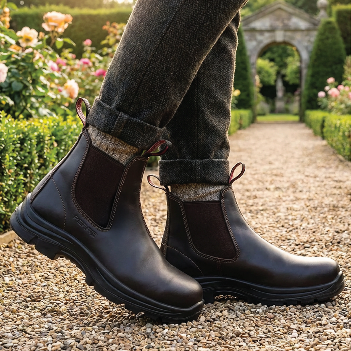 Perf - Country Dealer - Water Resistant Leather Soft Toe Dealer Boots - Stout